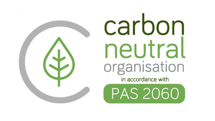 Carbon neutral organisation in accordance with PAS 2060.